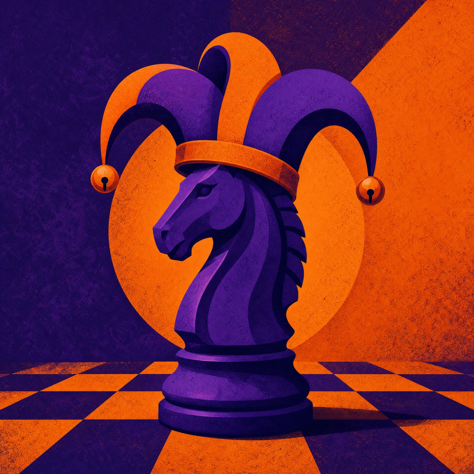 Joker's Gambit cover art — a chess knight wearing a jester hat